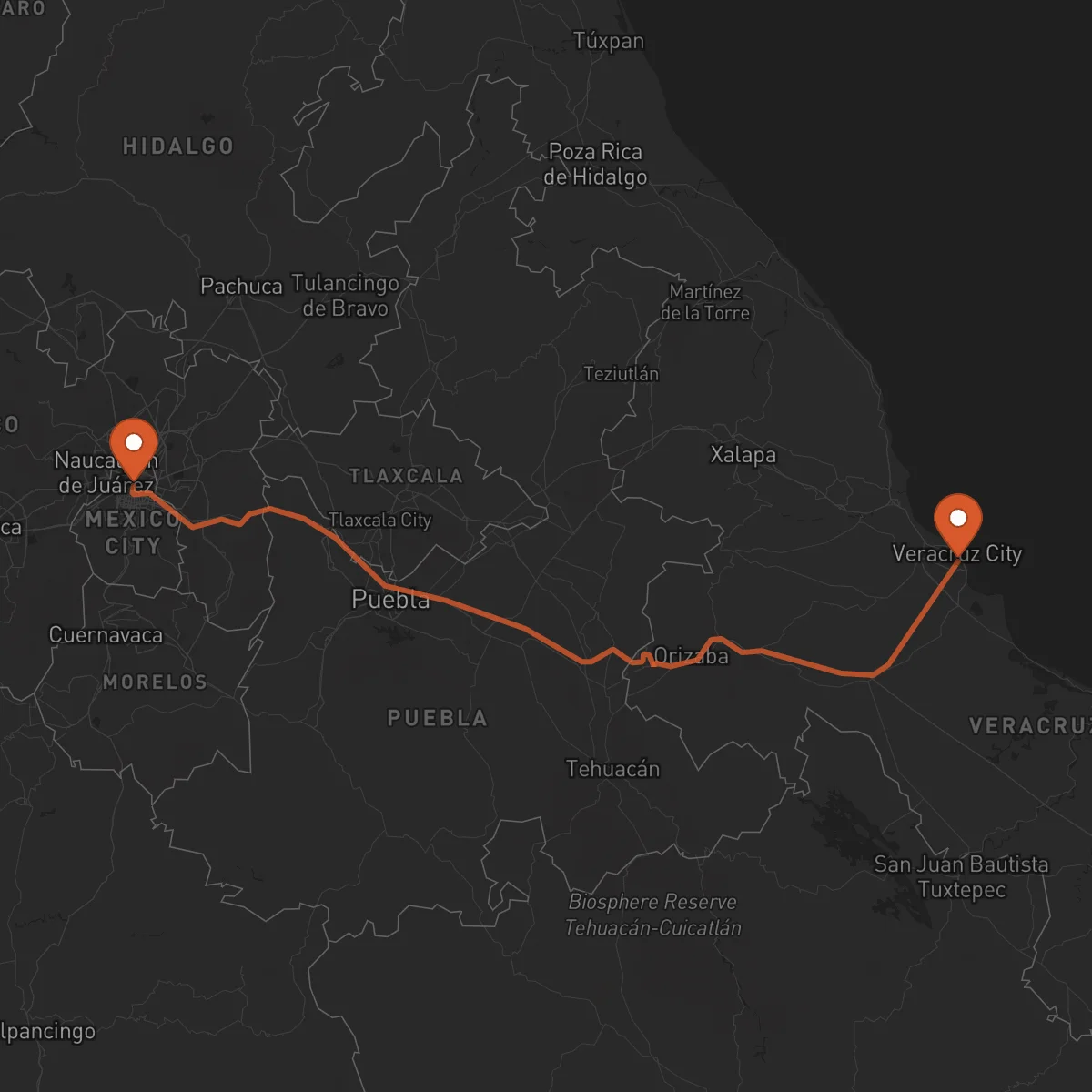 Ruta Veracruz - Ciudad de México