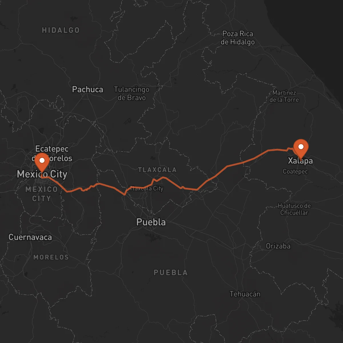 Ruta Xalapa - Ciudad de México