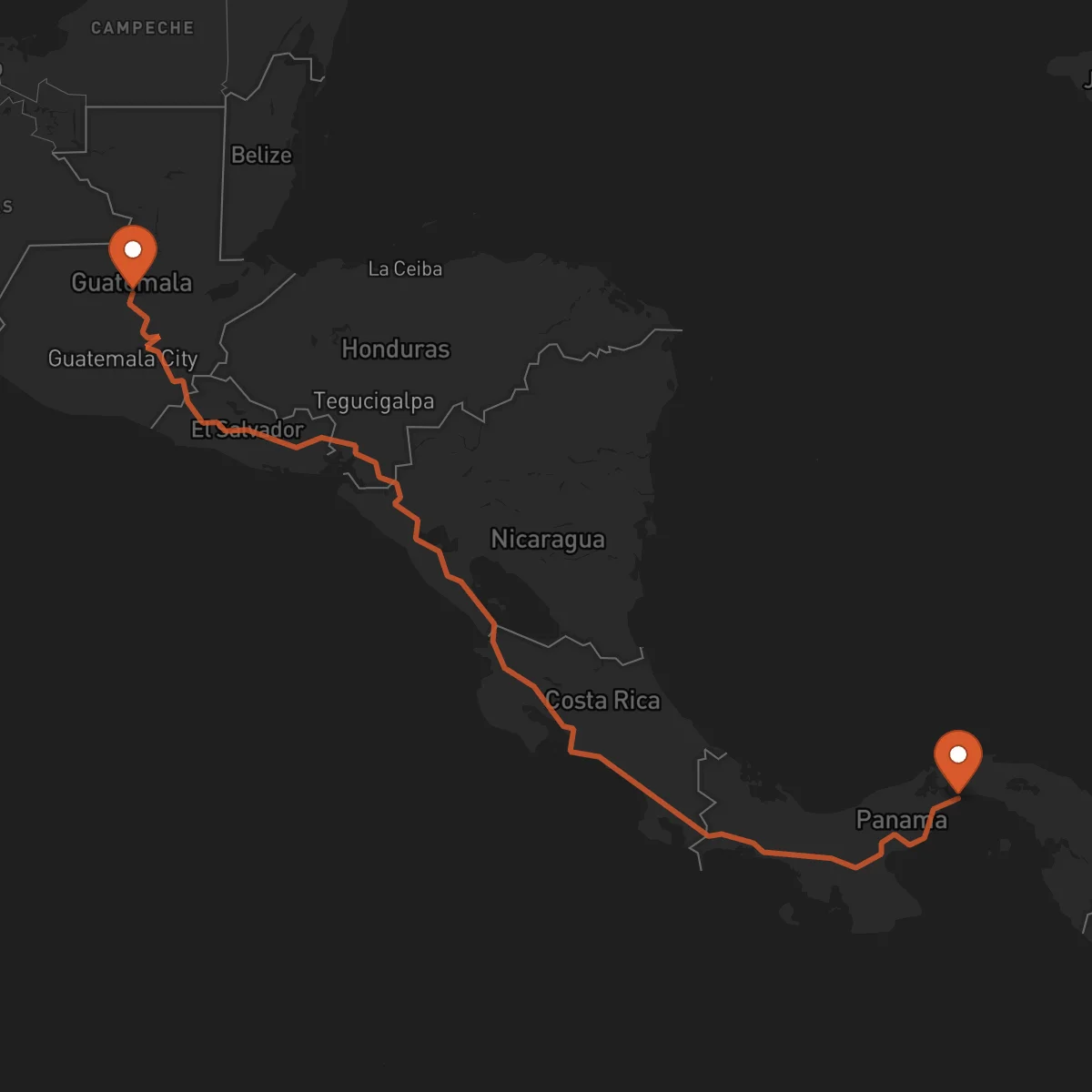 Ruta Cobán - Ciudad de Panamá