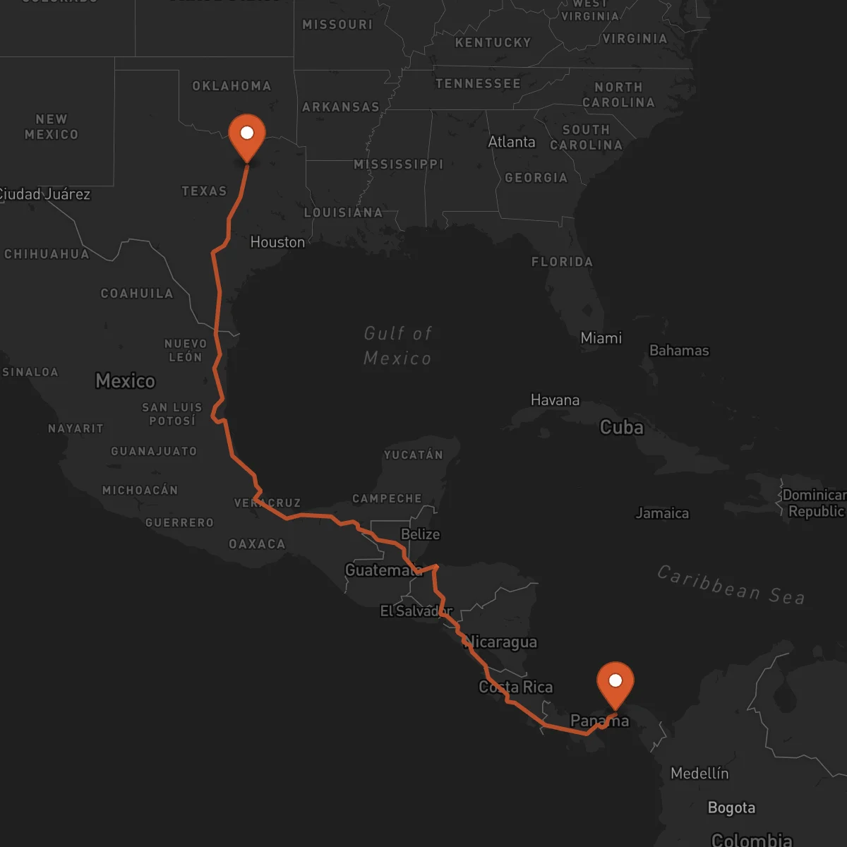 Ruta Dallas - Ciudad de Panamá