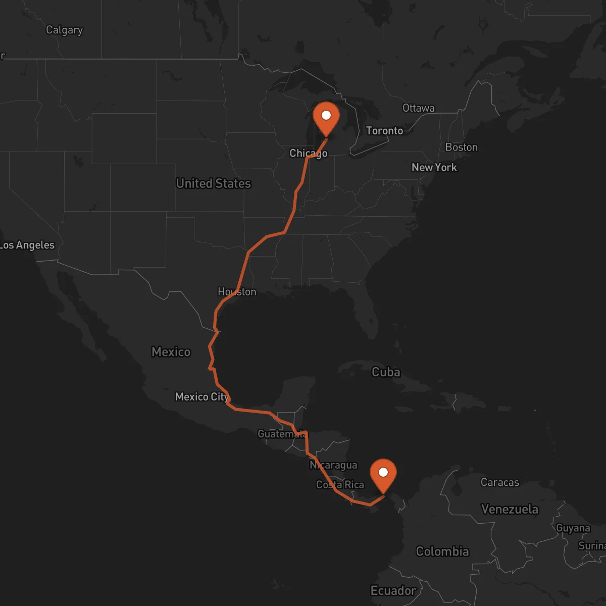 Ruta Panama - Grand Rapids
