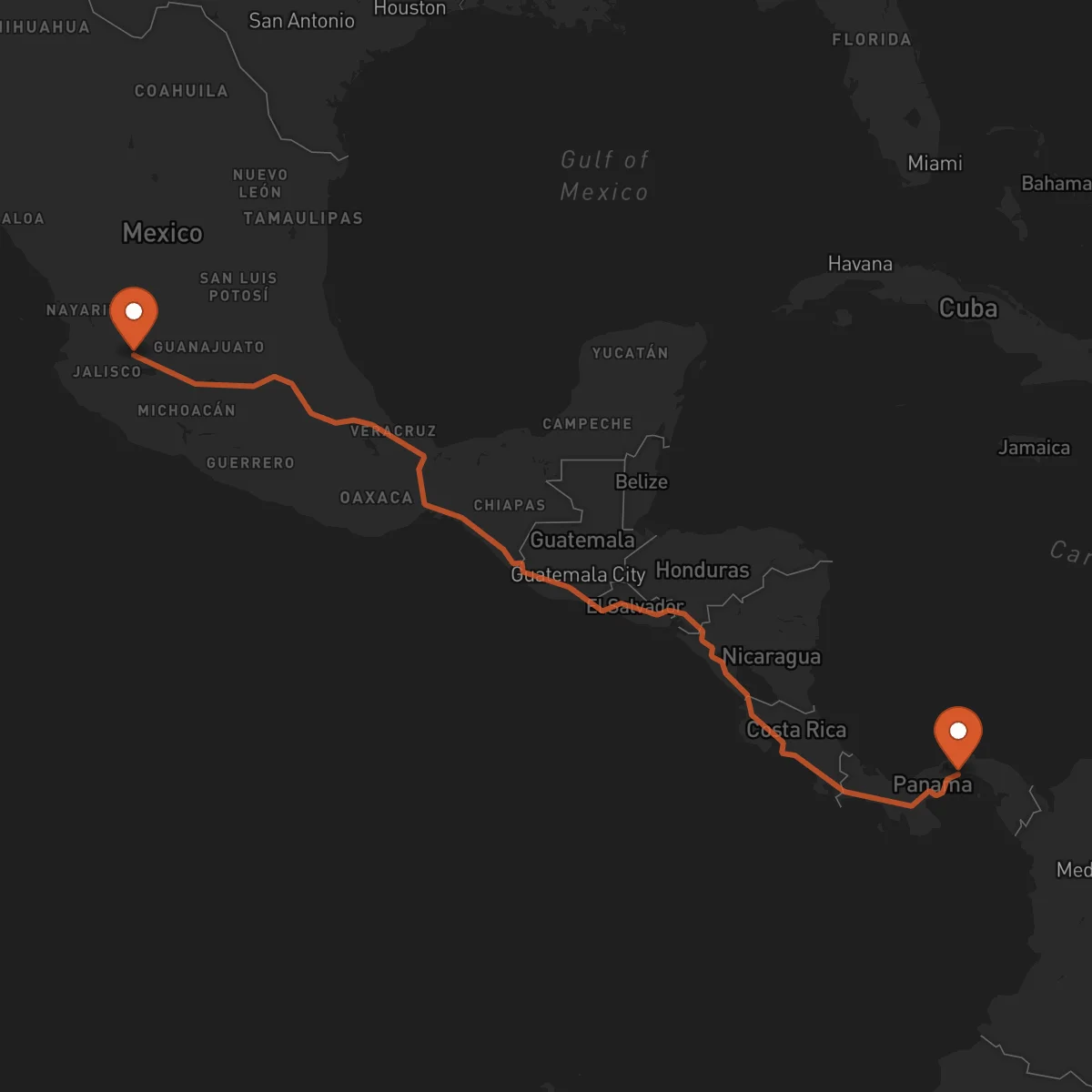 Ruta Guadalajara - Ciudad de Panamá