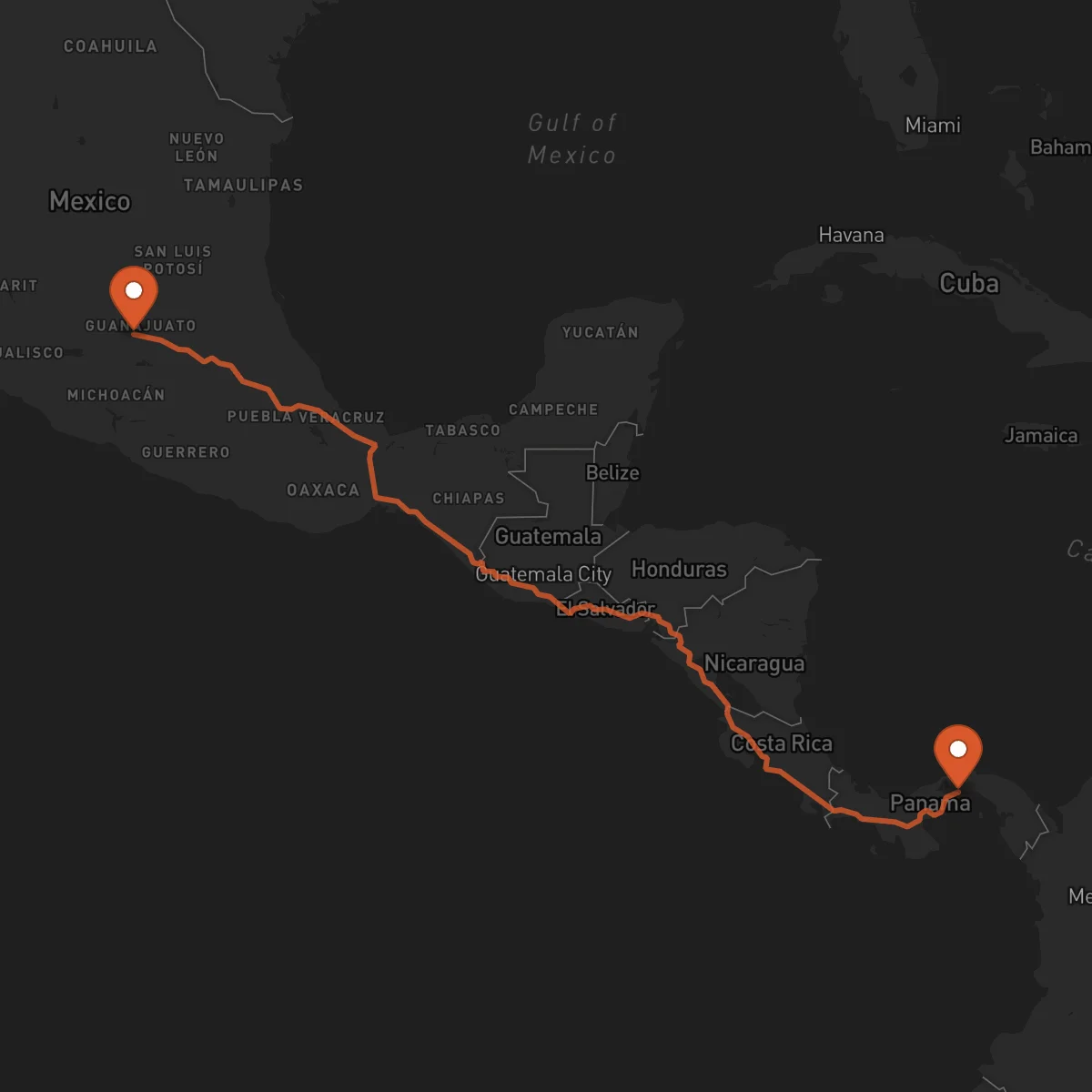 Ruta Irapuato - Ciudad de Panamá