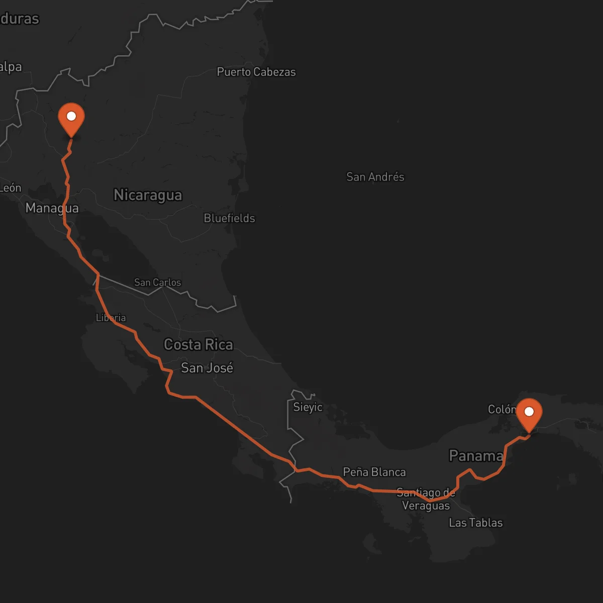 Ruta Panama - Jinotega