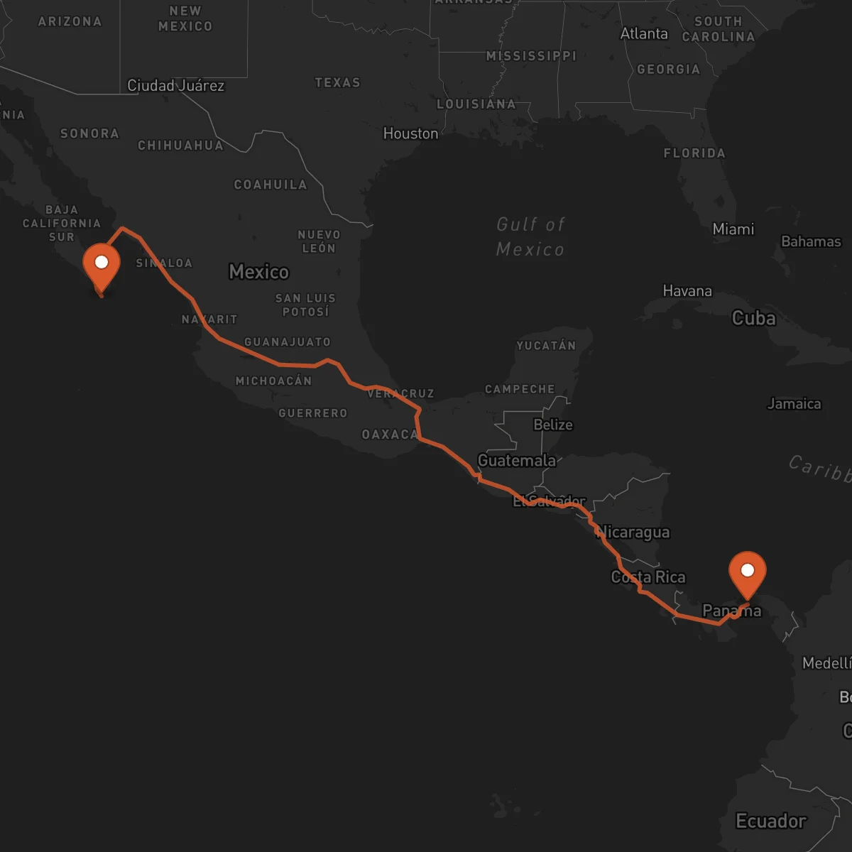 Ruta Panama - Los Cabos