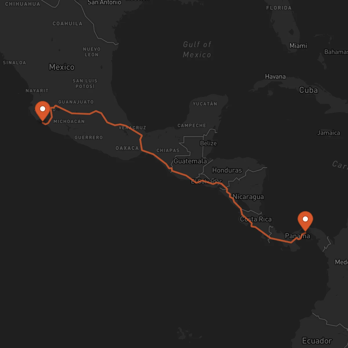 Ruta Manzanillo - Ciudad de Panamá