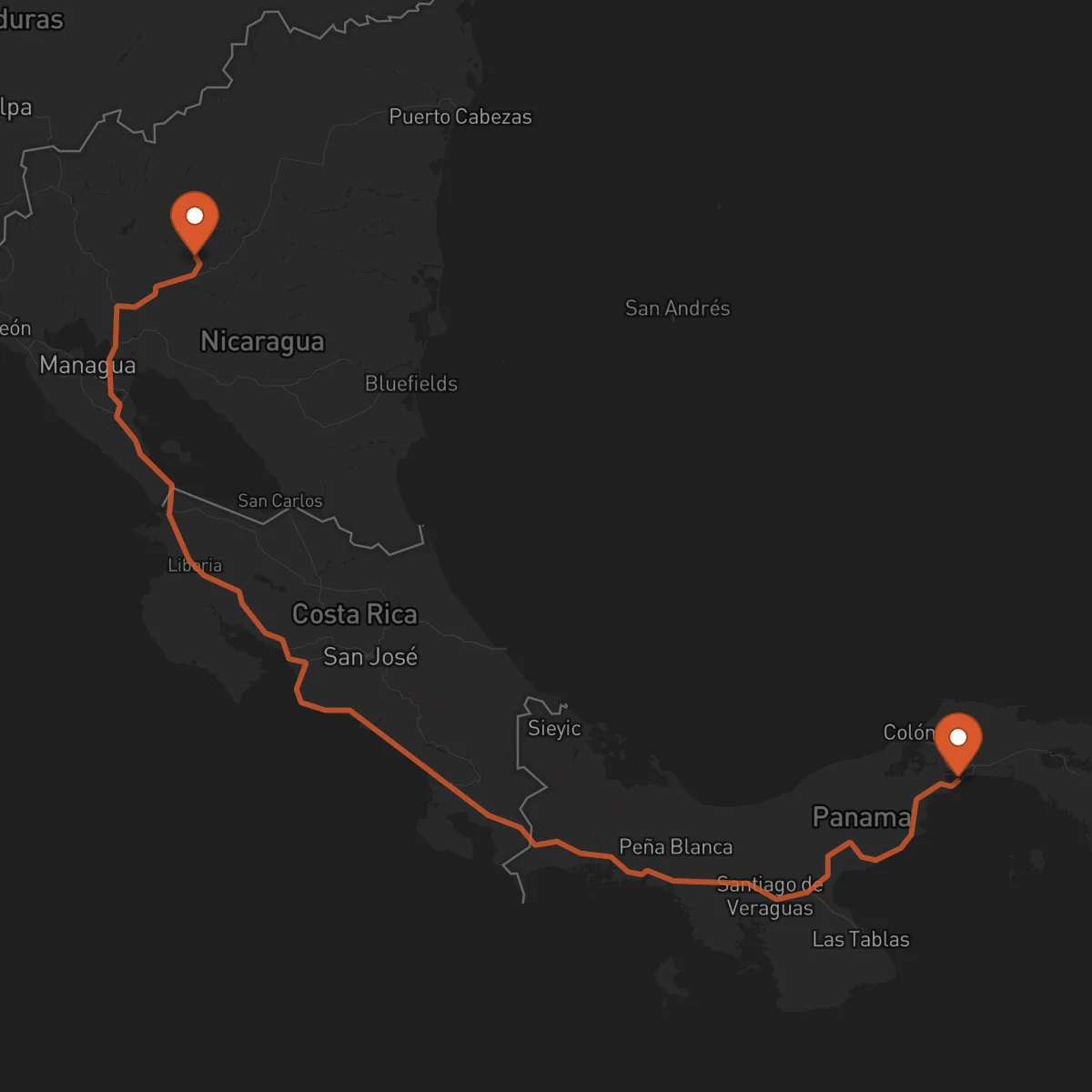 Ruta Panama - Matagalpa