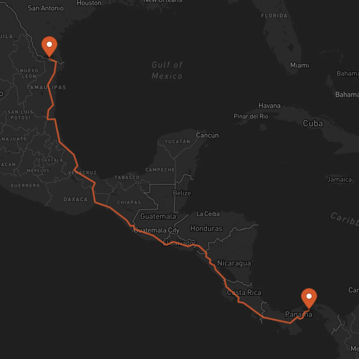 Ruta Panama - McAllen