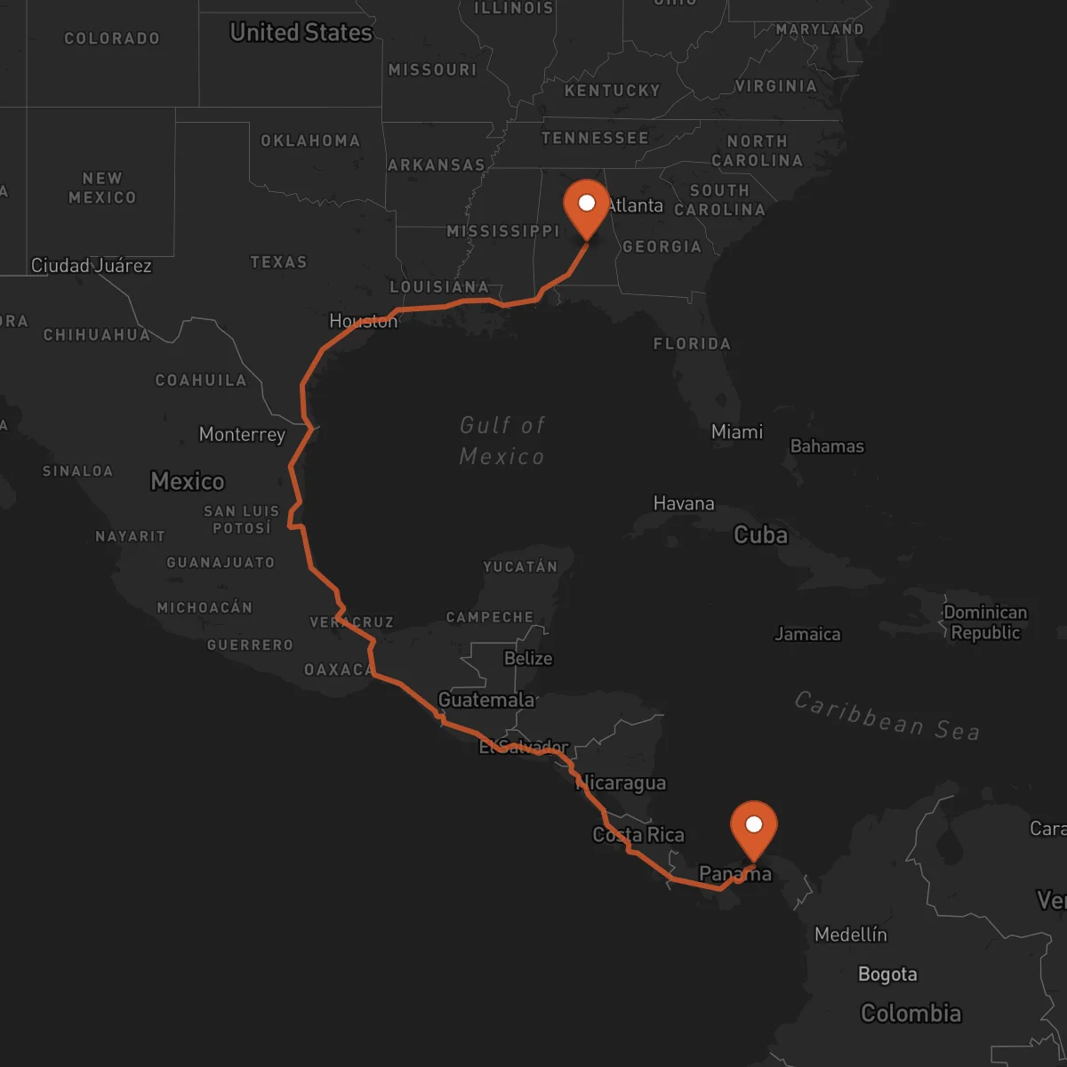 Ruta Panama - Montgomery