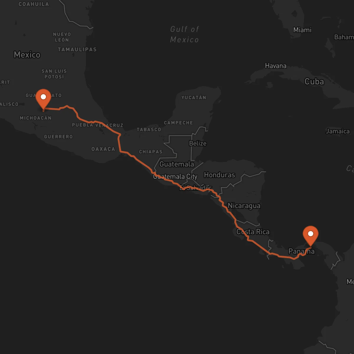 Ruta Panama City - Morelia