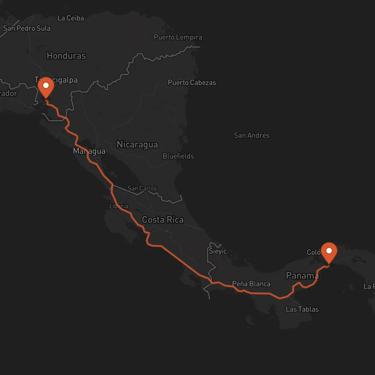 Ruta Panama - Nacaome