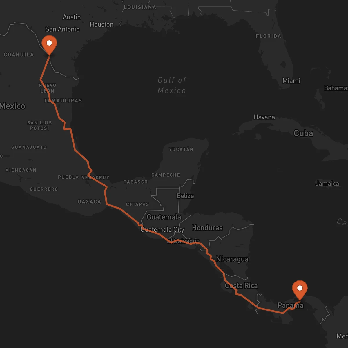 Ruta Panama - Nuevo Laredo