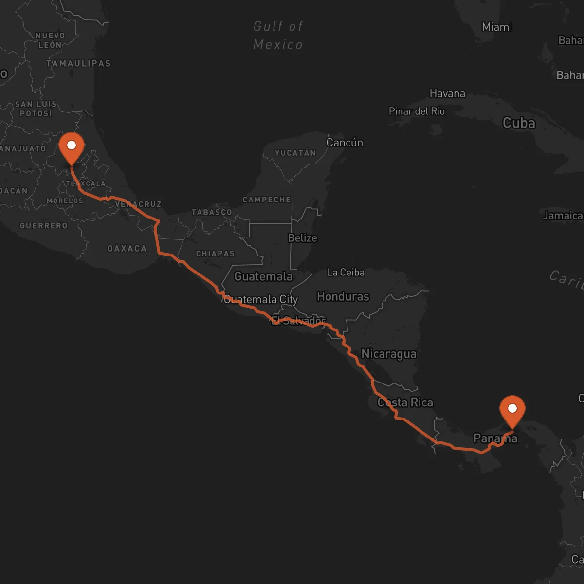 Ruta Panama - Pachuca de Soto