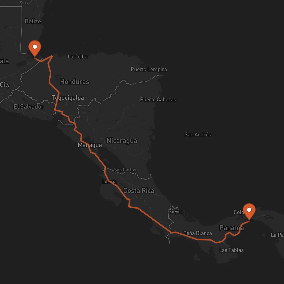 Ruta Panama - Puerto Barrios