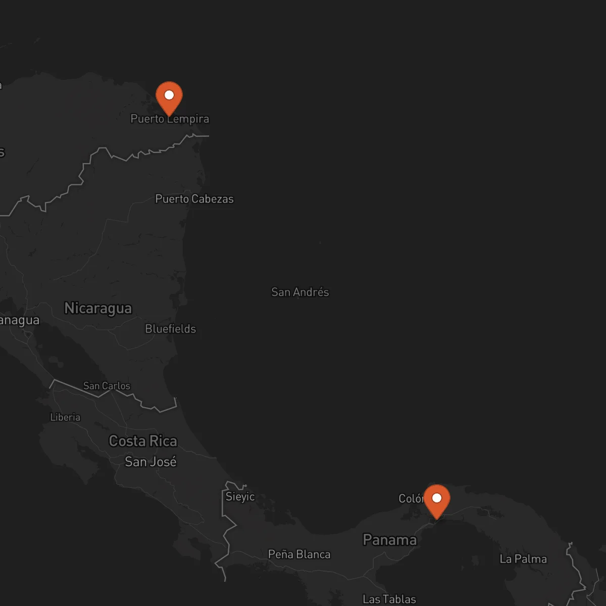 Ruta Panama - Puerto Lempira