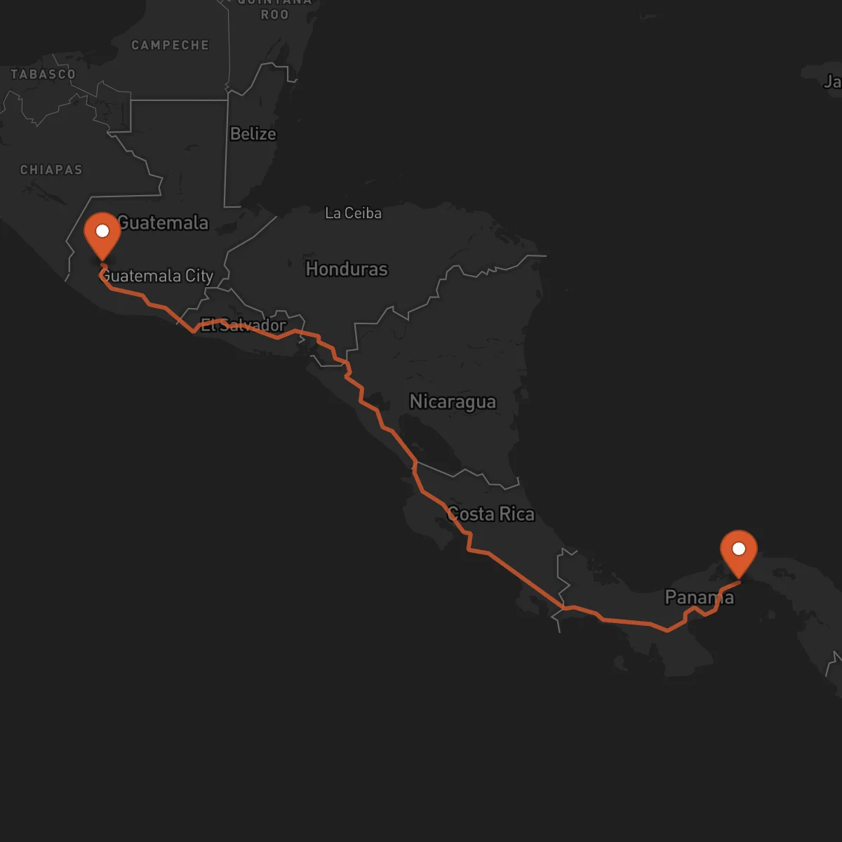 Ruta Panama - Quetzaltenango