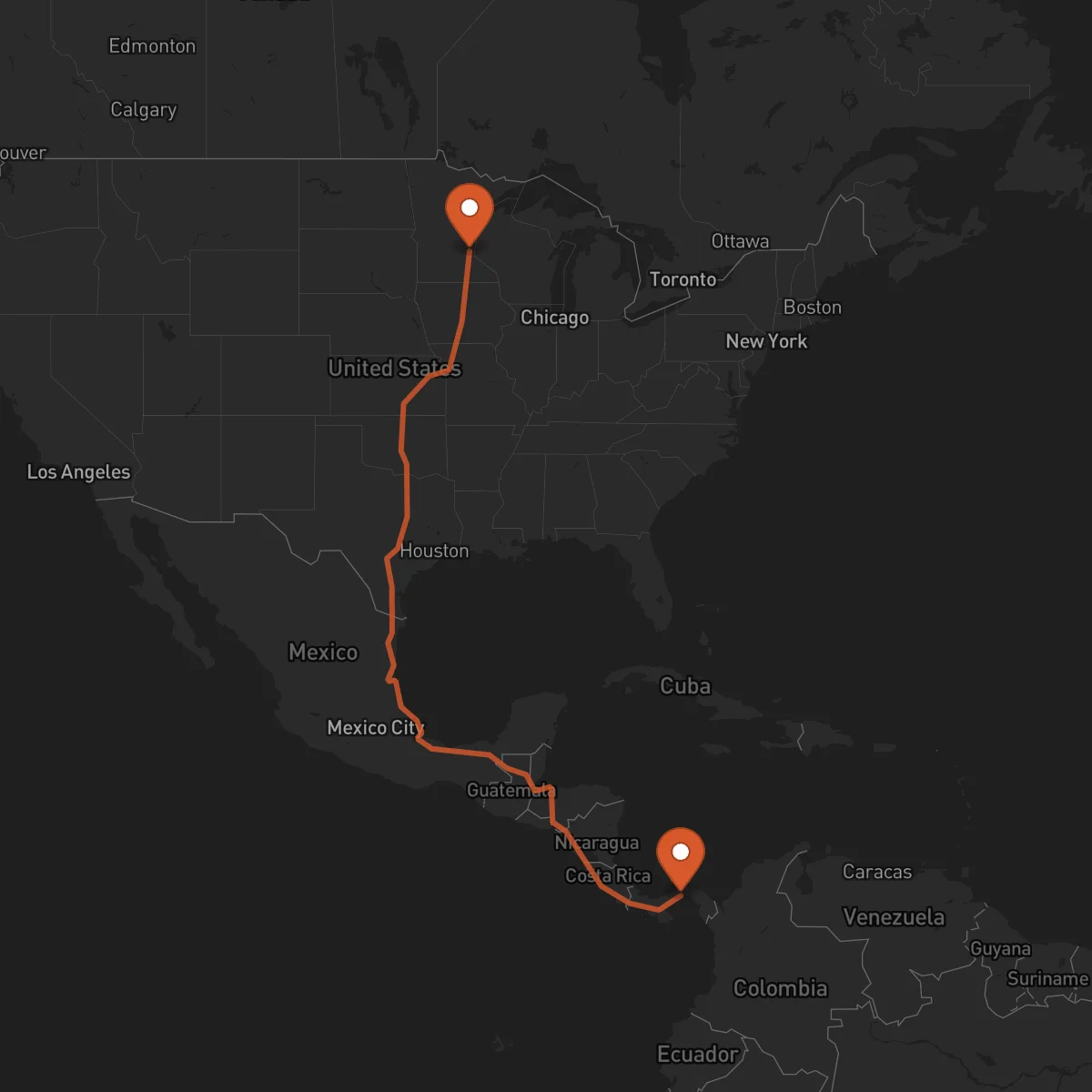 Ruta Saint Paul - Panama