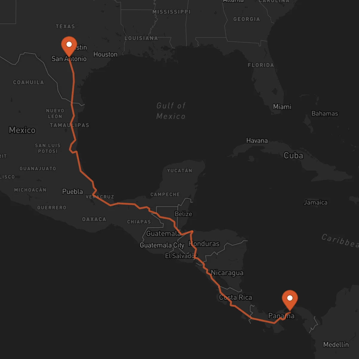Ruta Panama - San Antonio