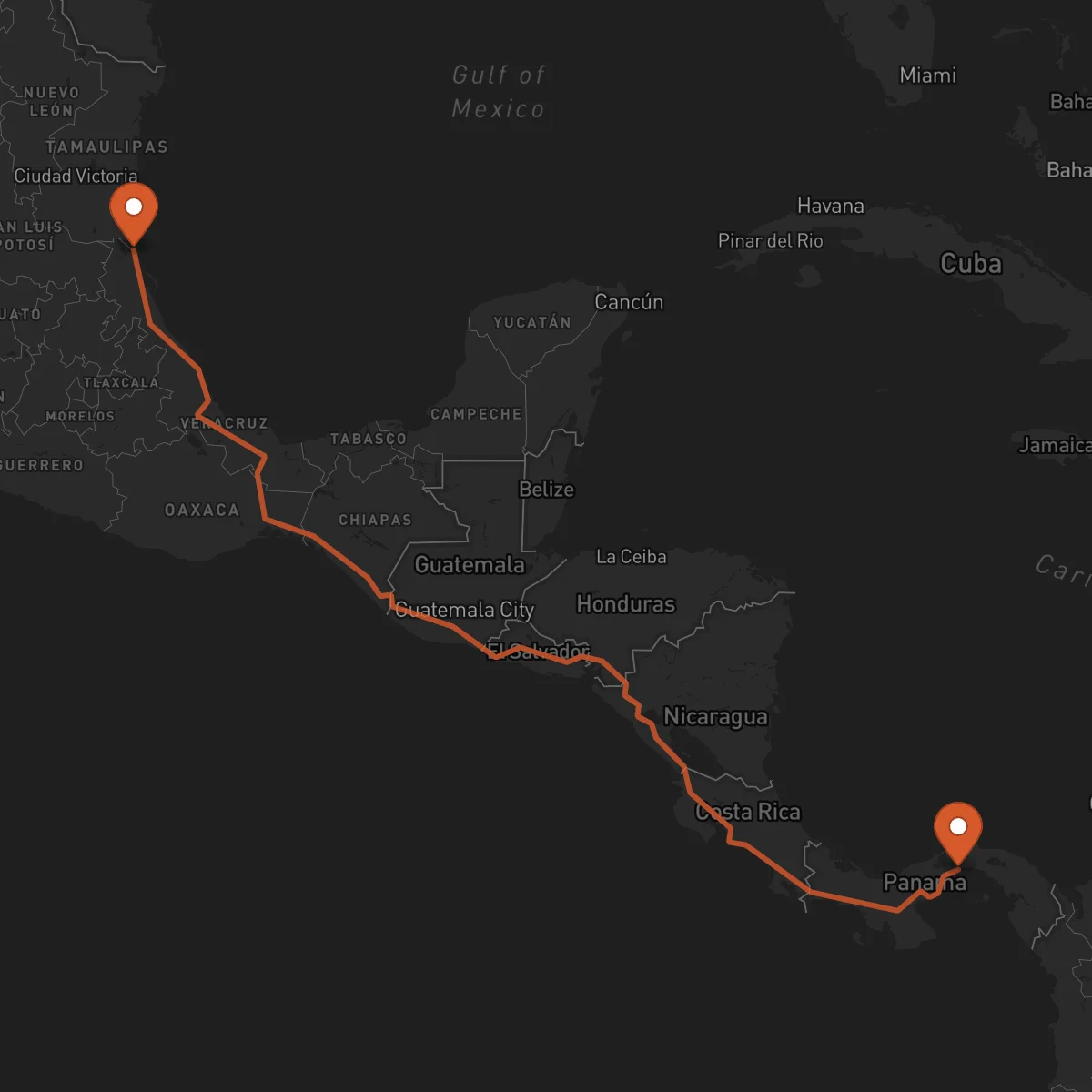 Ruta Tampico - Ciudad de Panamá