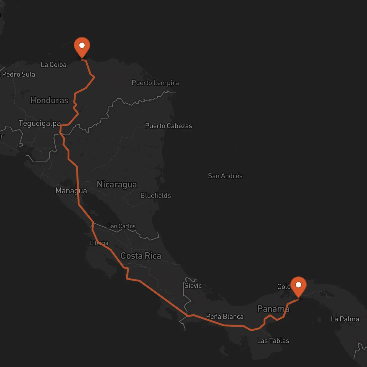 Ruta Ciudad de Panamá - Trujillo