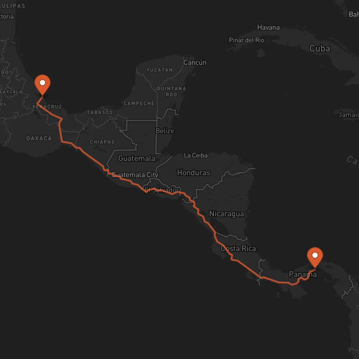 Ruta Veracruz - Ciudad de Panamá