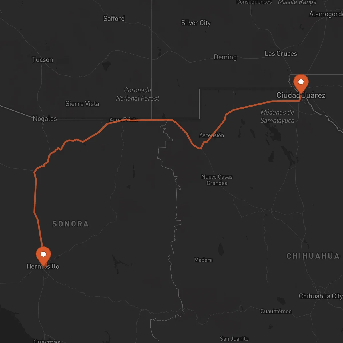 Ruta Hermosillo - Ciudad Juárez