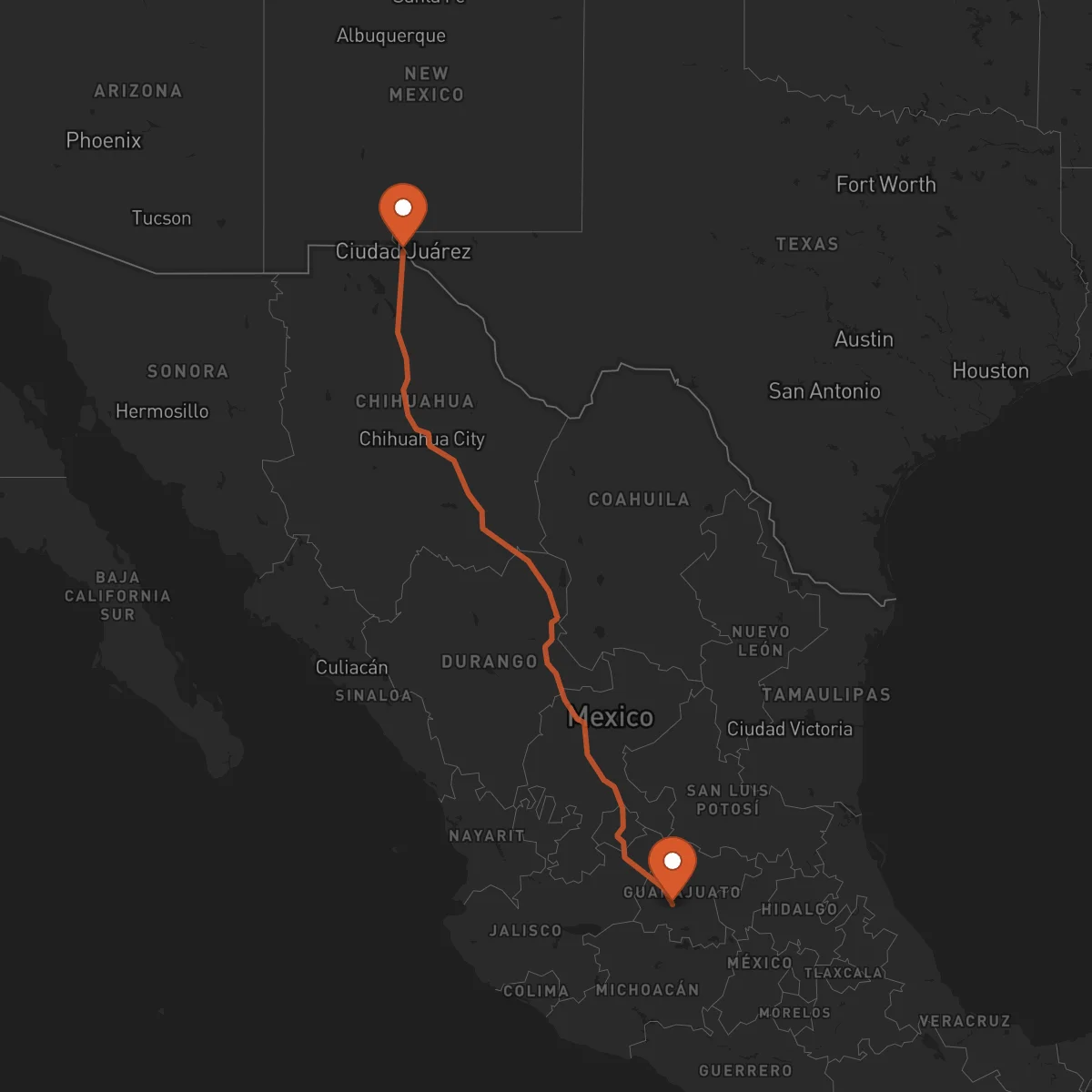Ruta Ciudad Juárez - Irapuato