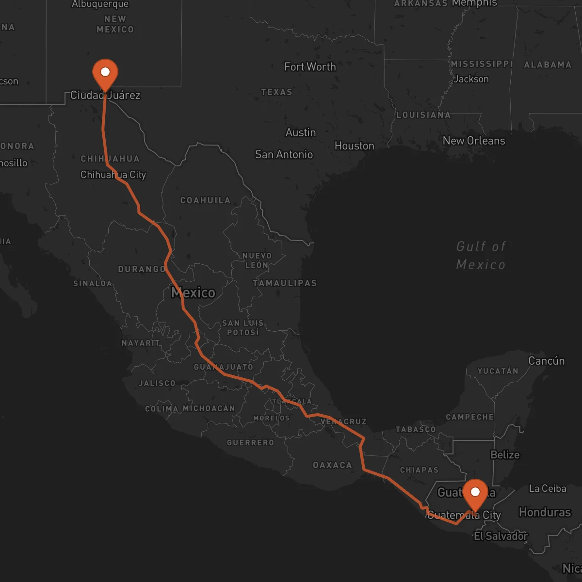 Ruta Ciudad Juárez - Jalapa