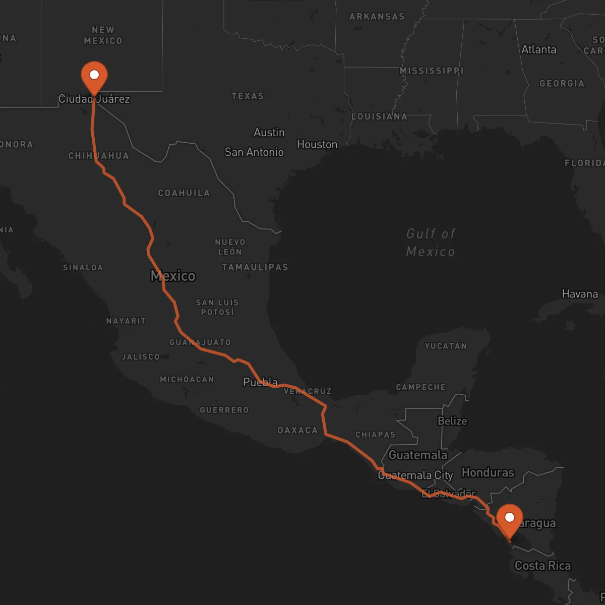 Ruta Ciudad Juárez - Rivas