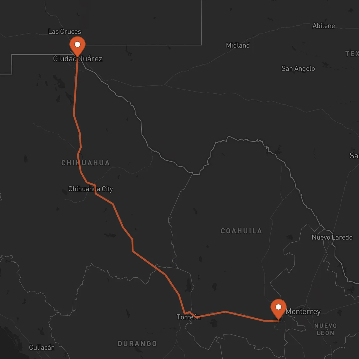 Ruta Saltillo - Ciudad Juárez