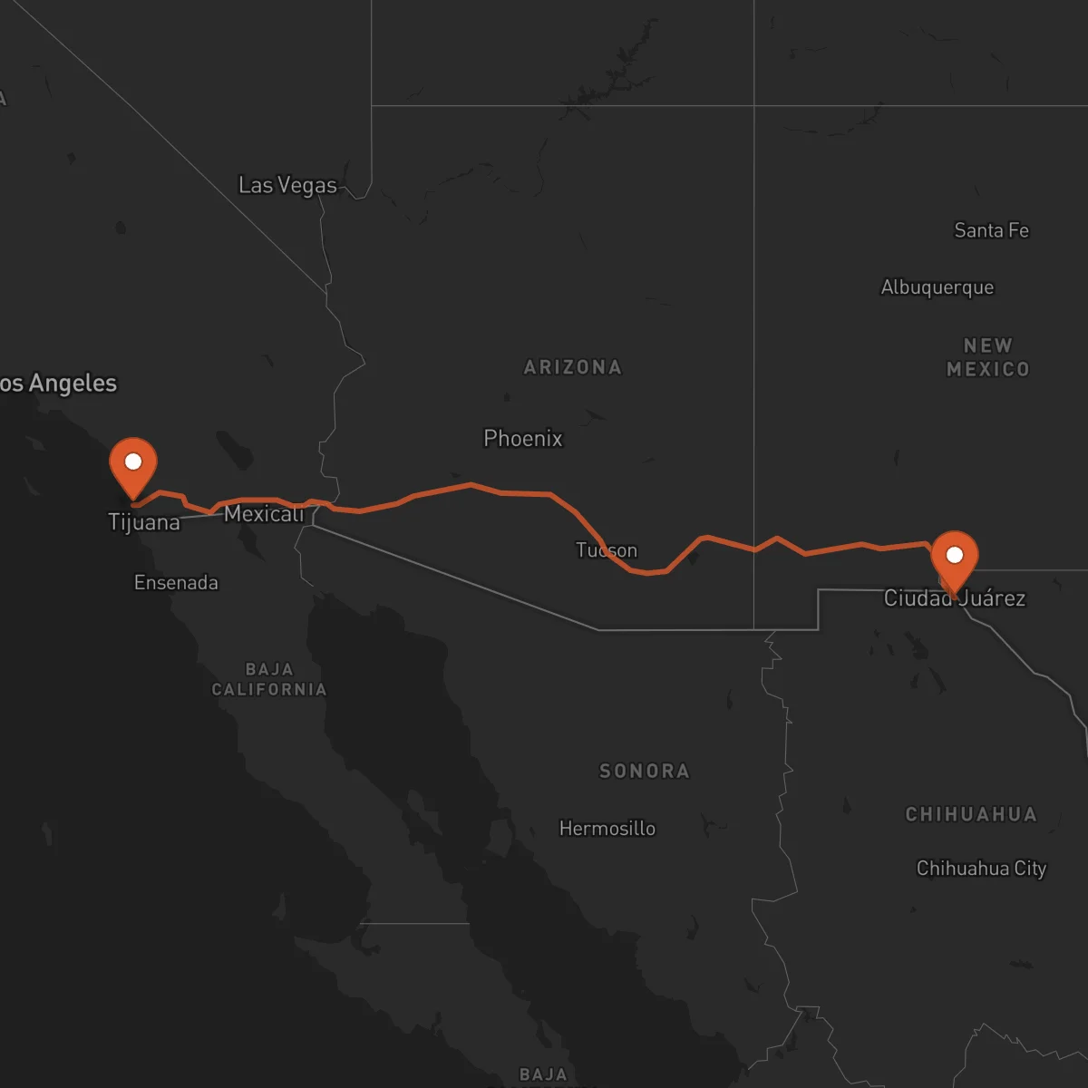 Ruta San Diego - Ciudad Juárez