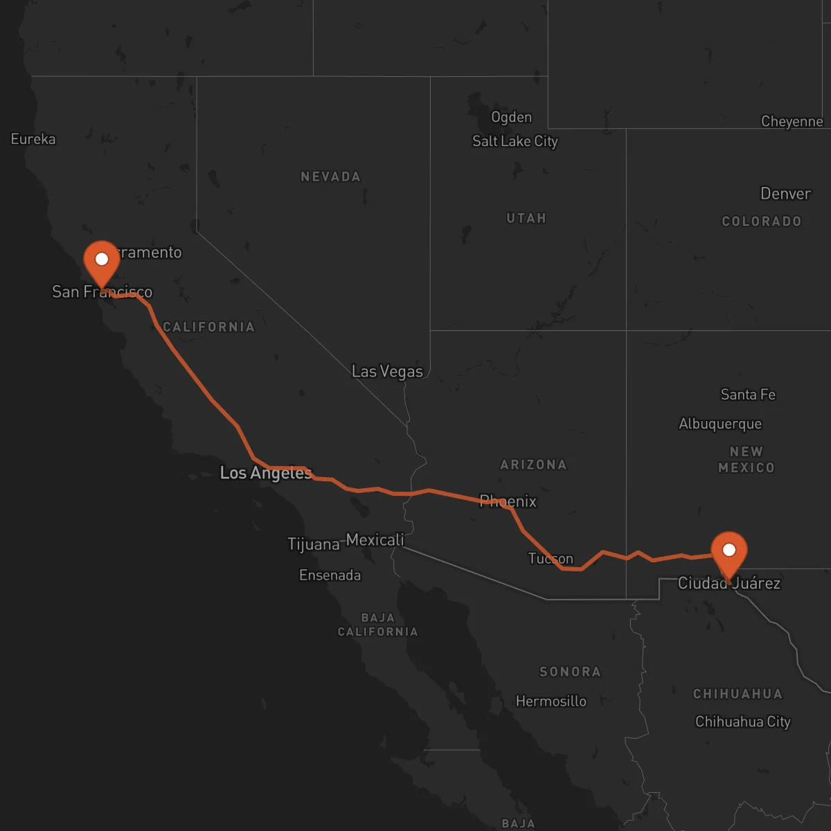 Ruta San Francisco - Ciudad Juárez