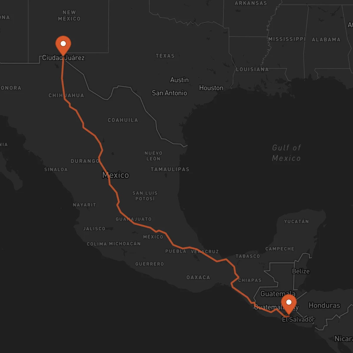 Ruta Ciudad Juárez - Santa Ana