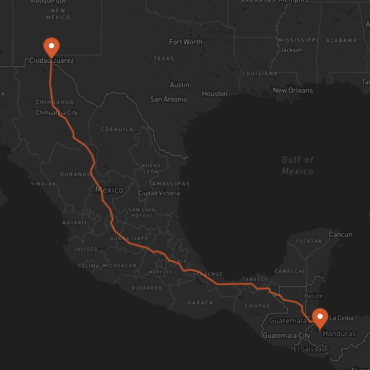Ruta Ciudad Juárez - Santa Bárbara