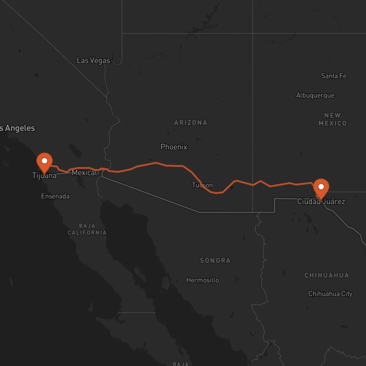 Ruta Ciudad Juárez - Tijuana