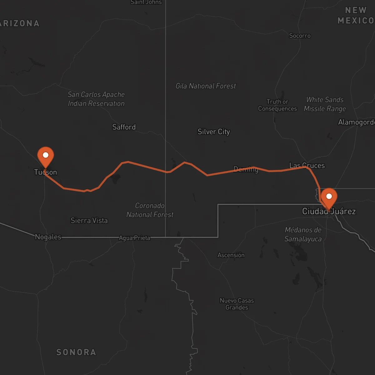 Ruta Ciudad Juárez - Tucson