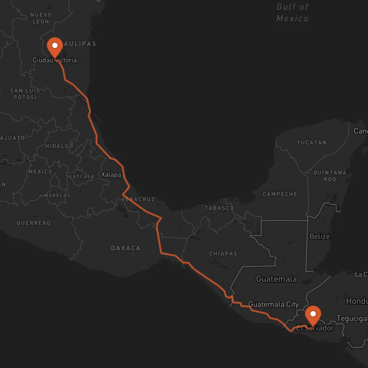 Ruta Cojutepeque - Ciudad Victoria