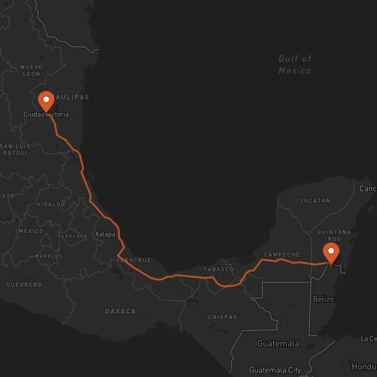 Ruta Ciudad Victoria - Corozal Town