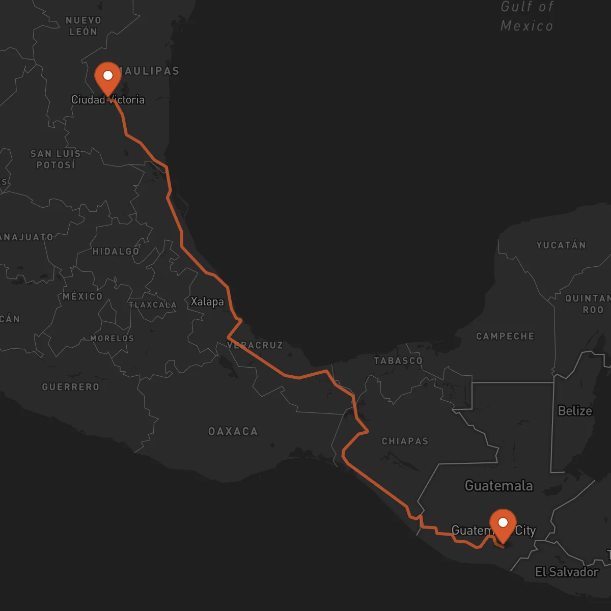 Ruta Ciudad Victoria - Cuilapa