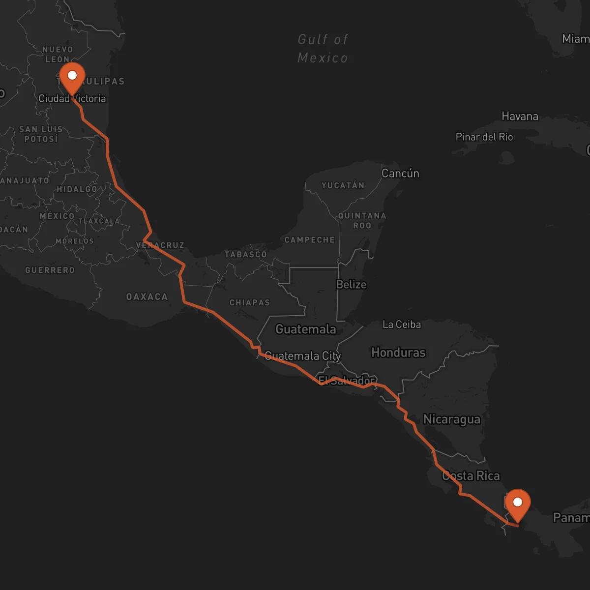 Ruta Ciudad Victoria - David