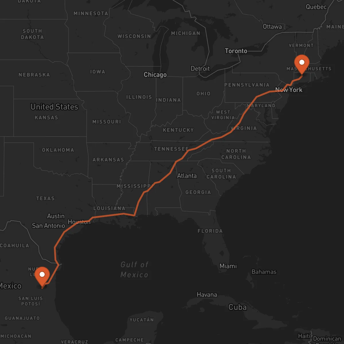 Ruta Ciudad Victoria - Hartford