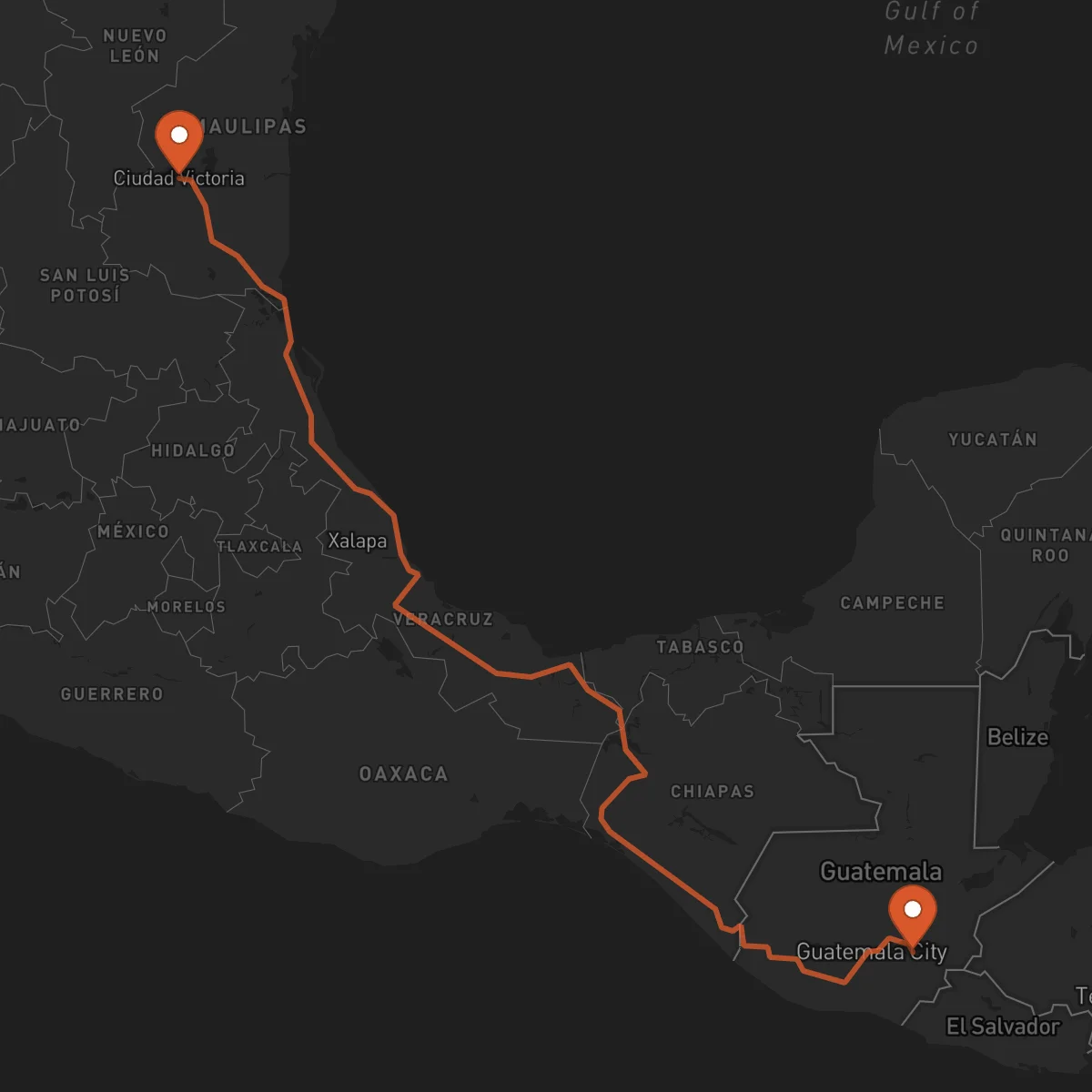 Ruta Ciudad Victoria - Jalapa
