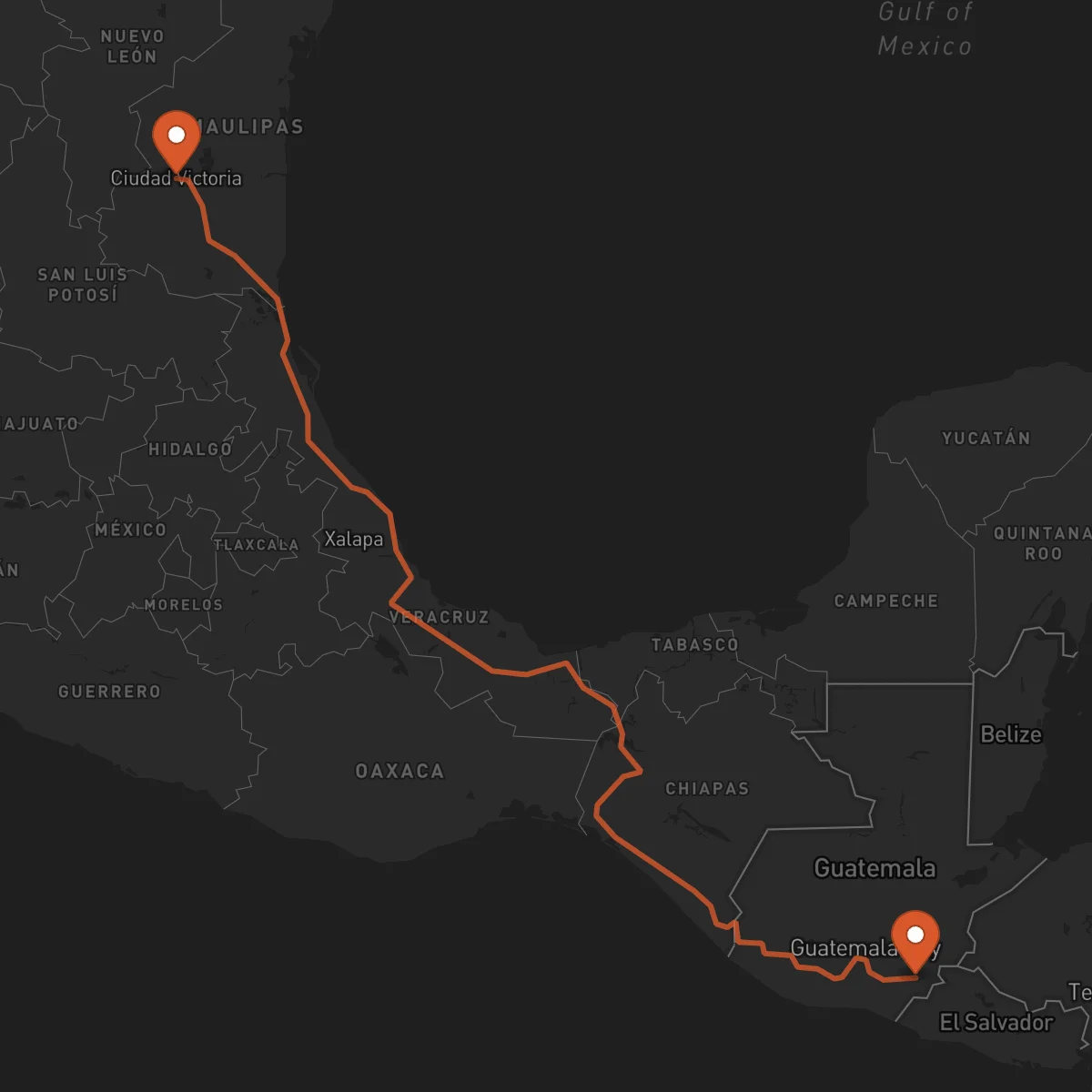 Ruta Ciudad Victoria - Jutiapa