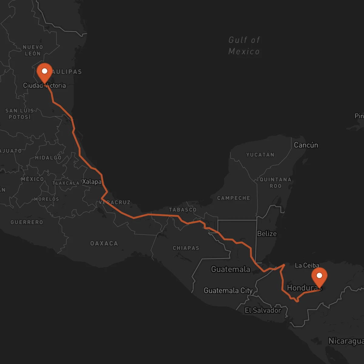 Ruta Juticalpa - Ciudad Victoria