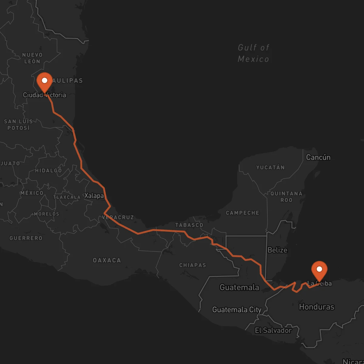 Ruta Ciudad Victoria - La Ceiba