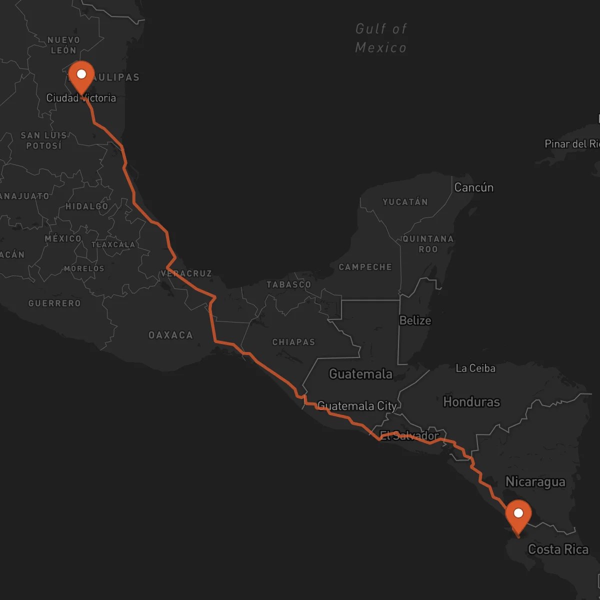 Ruta Ciudad Victoria - Liberia