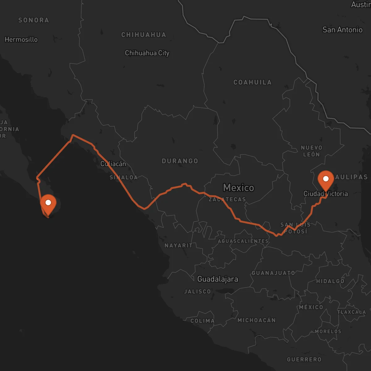 Ruta Ciudad Victoria - Los Cabos