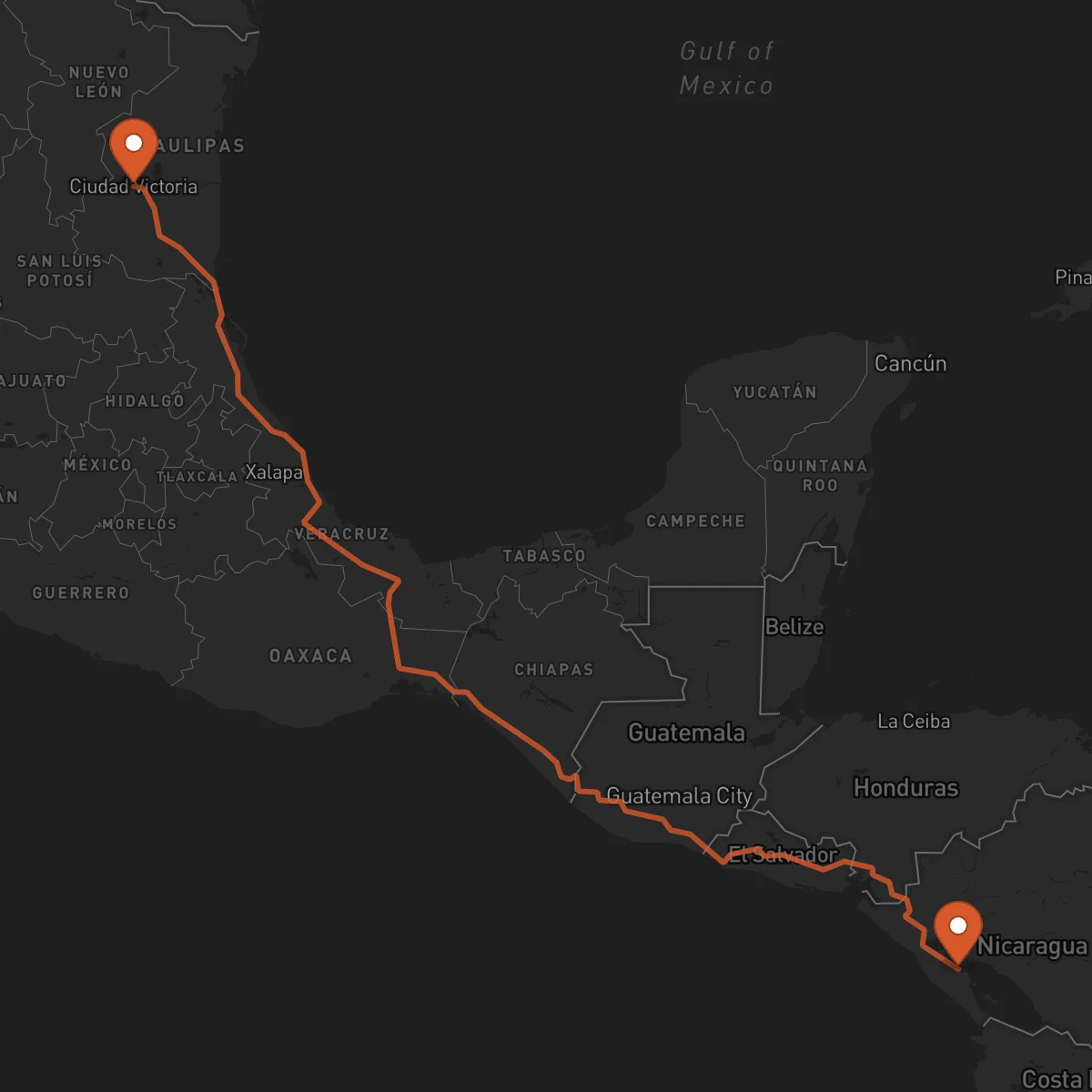 Ruta Ciudad Victoria - Masaya