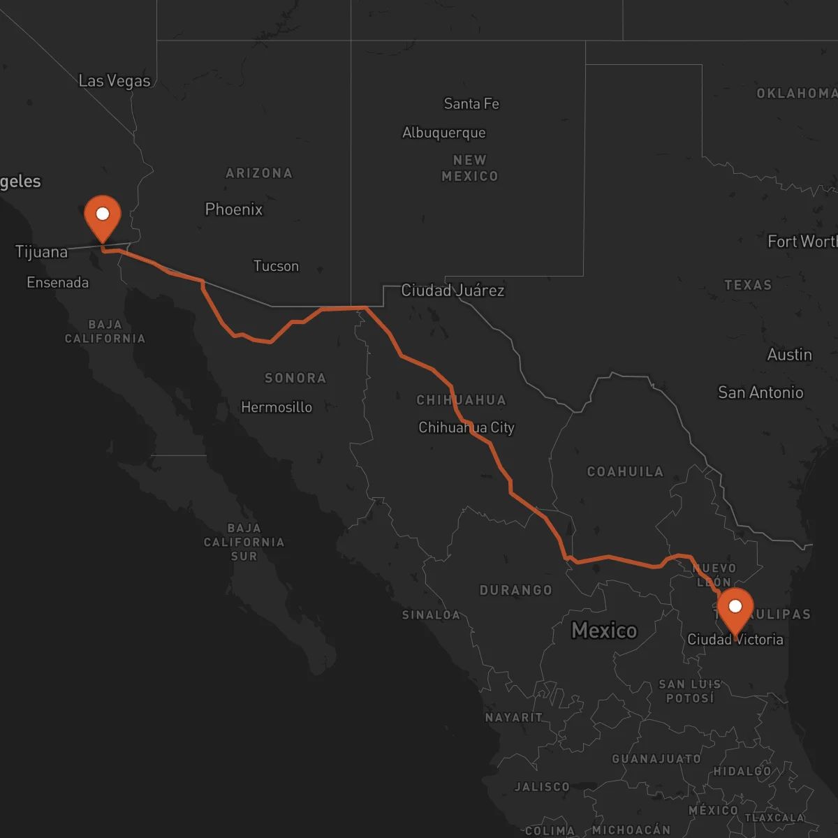 Ruta Mexicali - Ciudad Victoria