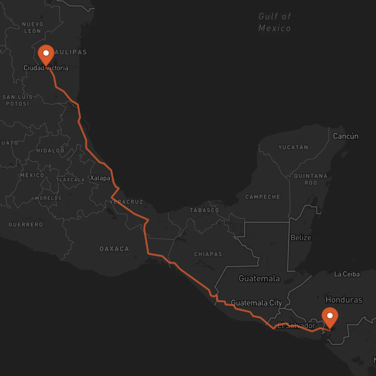 Ruta Ciudad Victoria - Nacaome
